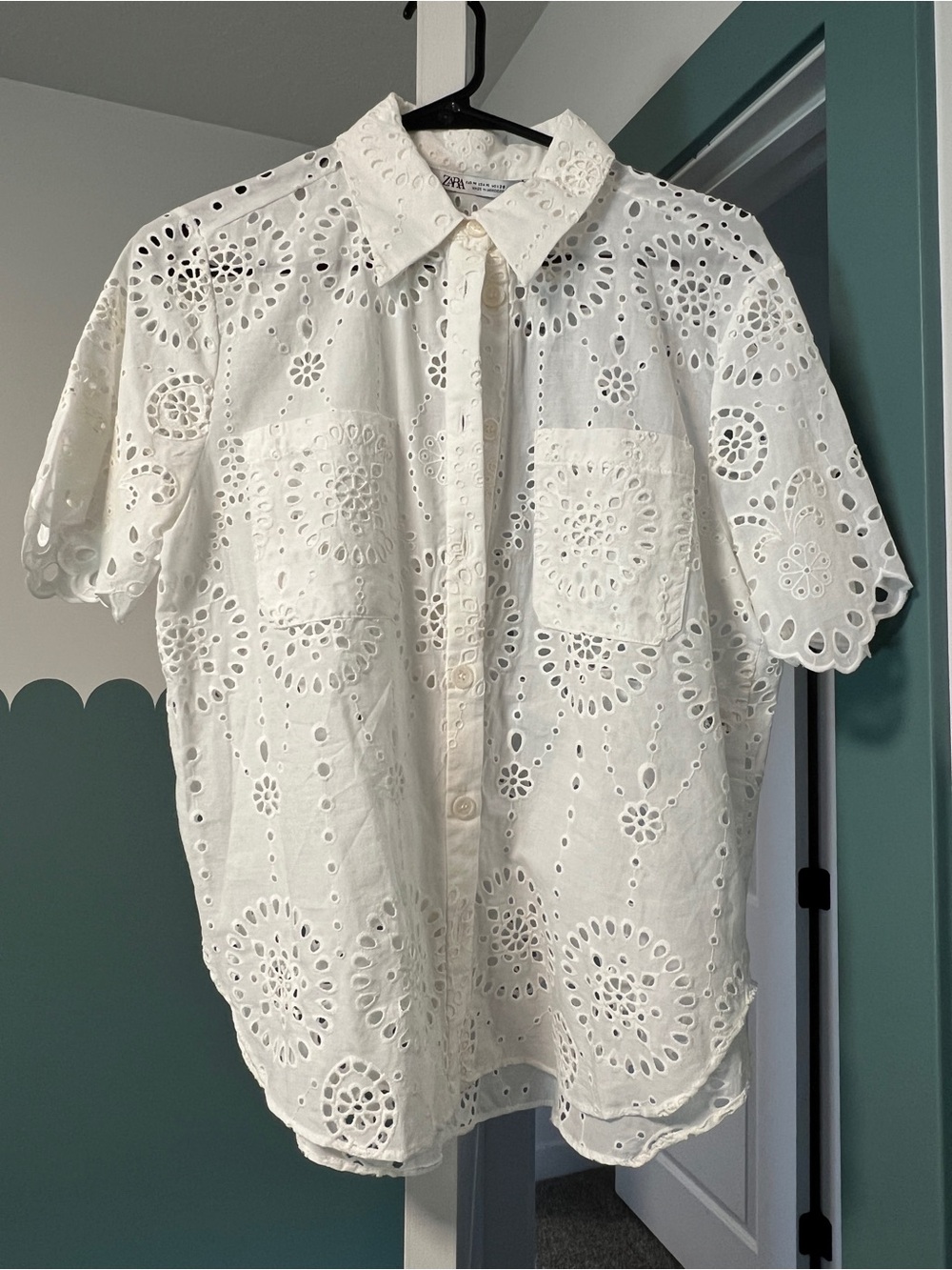 Zara eyelet button-up